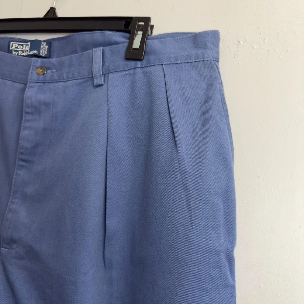 NEW Polo Ralph Lauren Tyler Short Mens 40 Blue Pleated Chino Cotton Twill 9